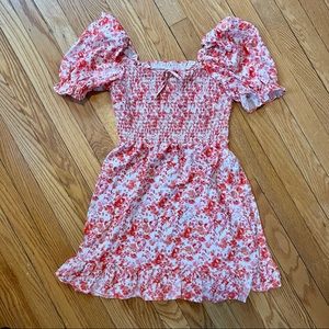 Off the shoulder floral mini dress